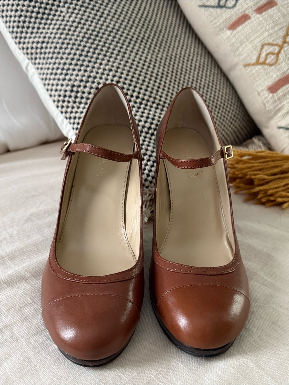 Lauren Ralph Lauren| Madalene Brown Leather Mary Jane Heels| Size 7B